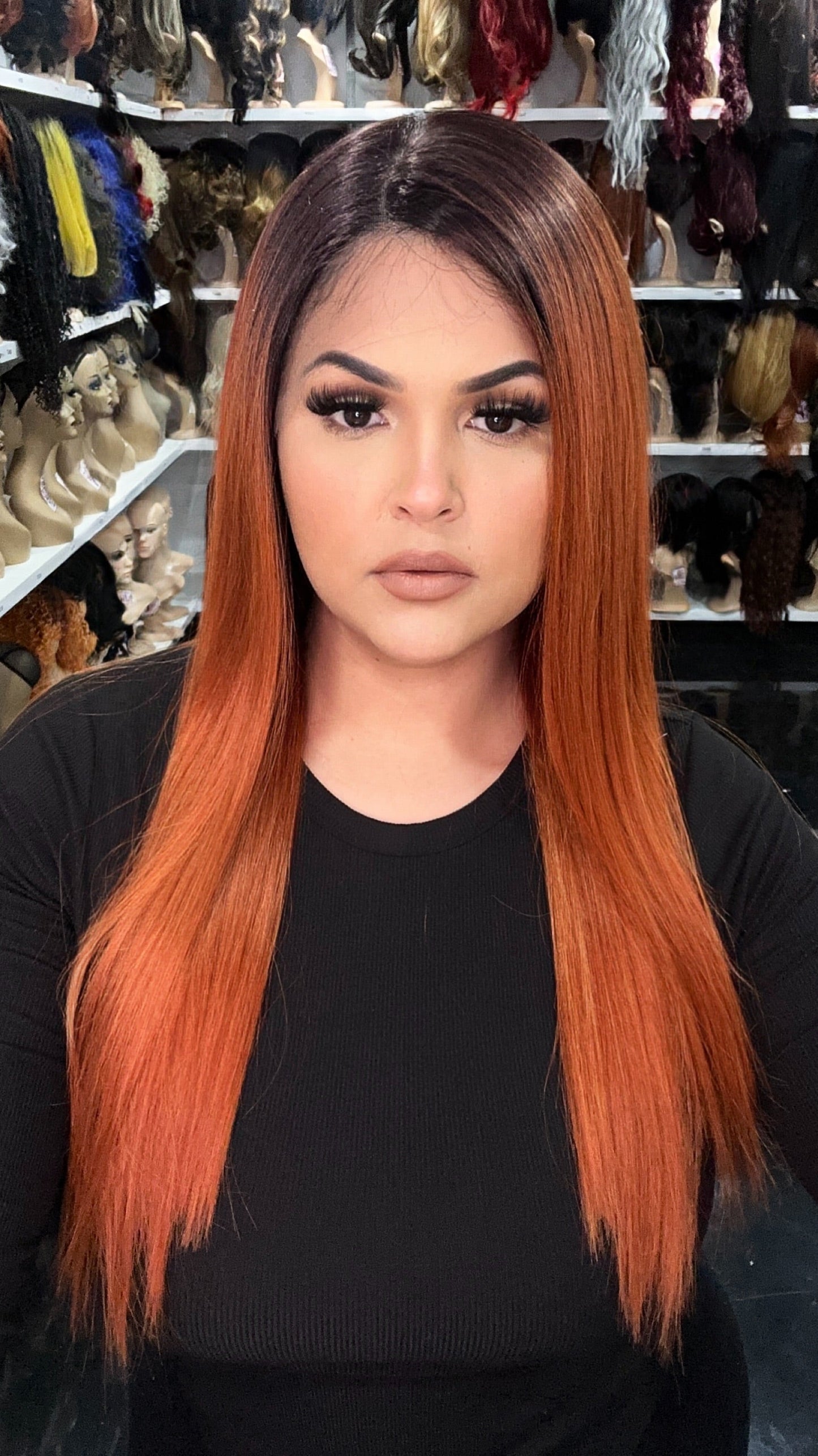 #78 Ruth - Hand Tied 13x4 Free Part Human Blend HD Lace Front Wig 24in - Color Copper