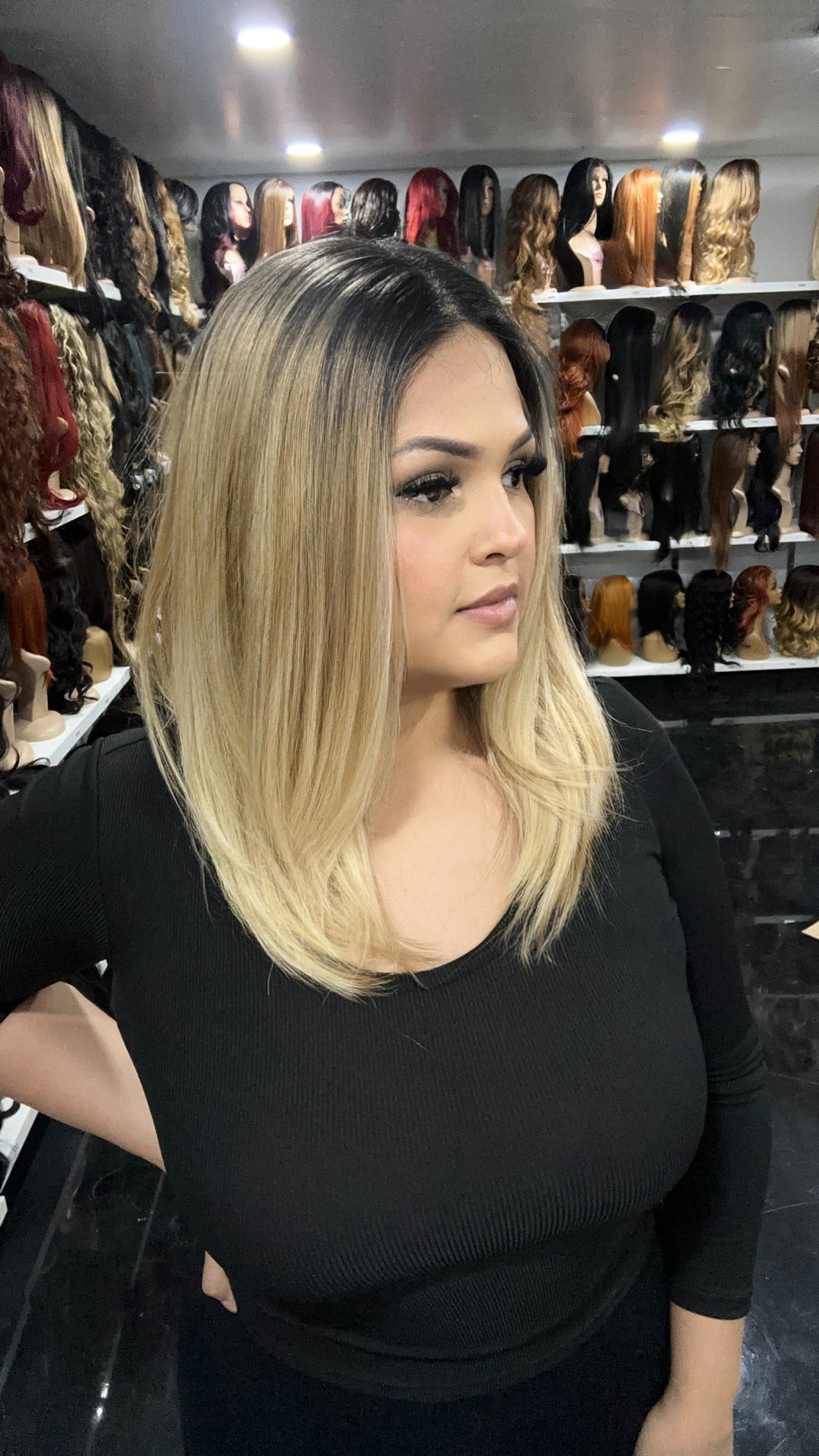#17 Julia - Hand Tied 13x4 Free Part Human Blend HD Lace Front Wig " - Color Blonde