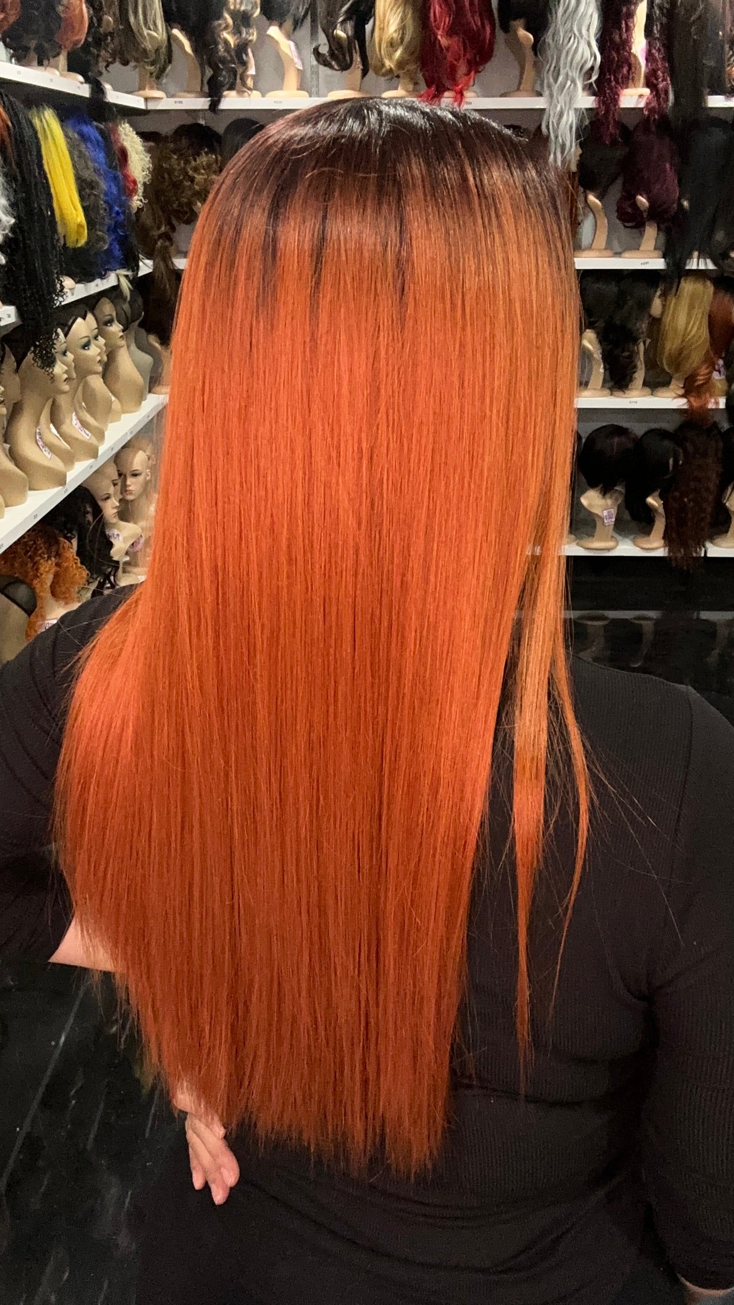 #78 Ruth - Hand Tied 13x4 Free Part Human Blend HD Lace Front Wig 24in - Color Copper