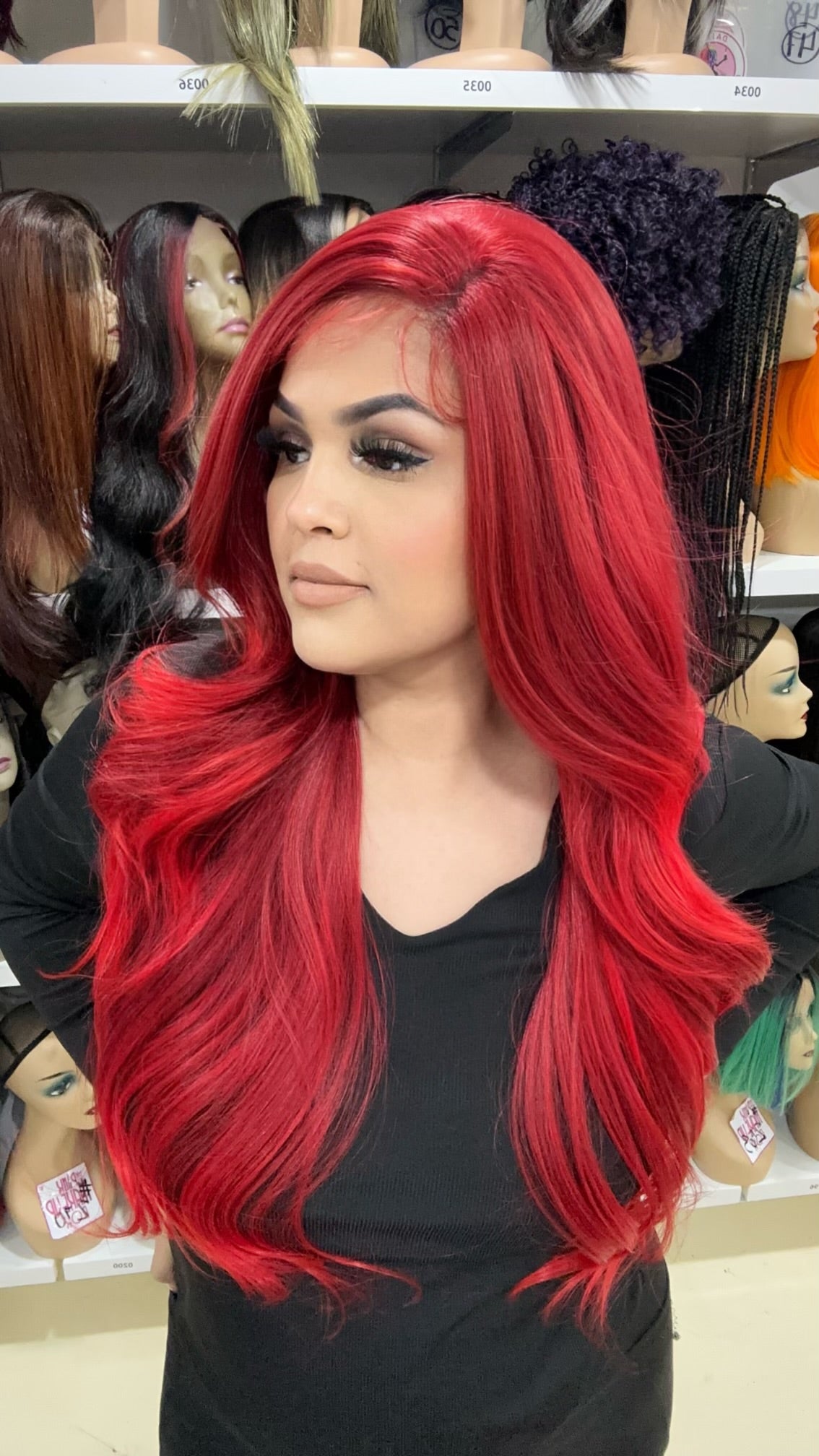 #11 Joey - 13x7 HD Full Lace Front Free Parting Wig - Color RED