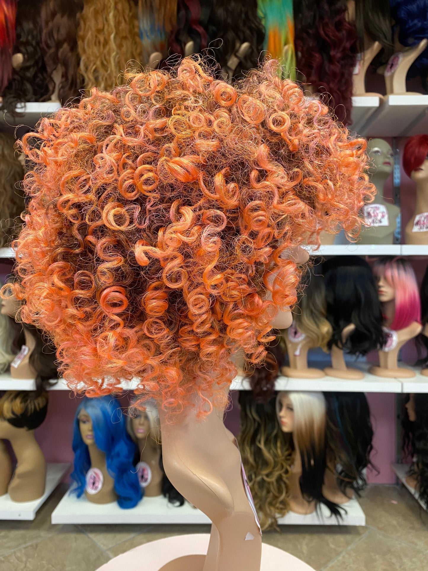 #162 Spice - Short Curly Wig - Color 4/Peach - The Pink Makeup Box