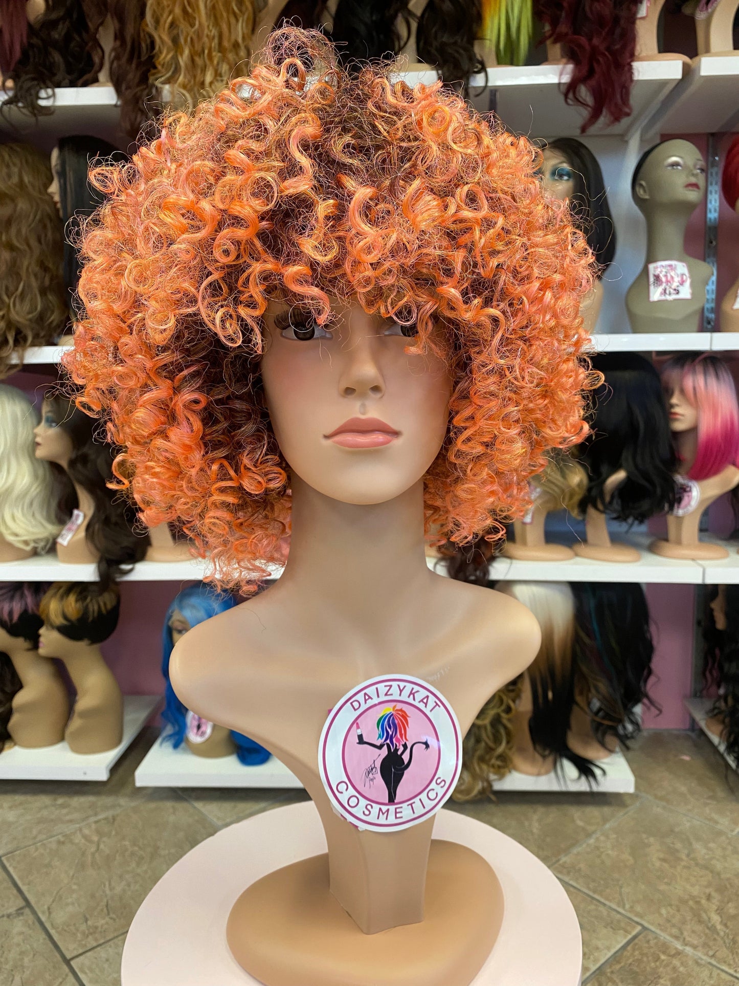 #162 Spice - Short Curly Wig - Color 4/Peach - The Pink Makeup Box
