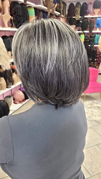 #5 RACHEL - 13x4 Free Part Lace Front Wig - Color Salt and Pepper