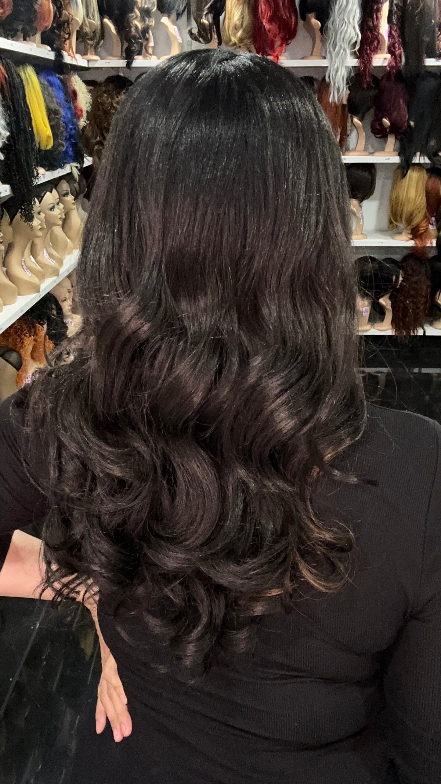 #46 Jen - Middle Parting Lace Front Wig - Brown. Highlights 18in