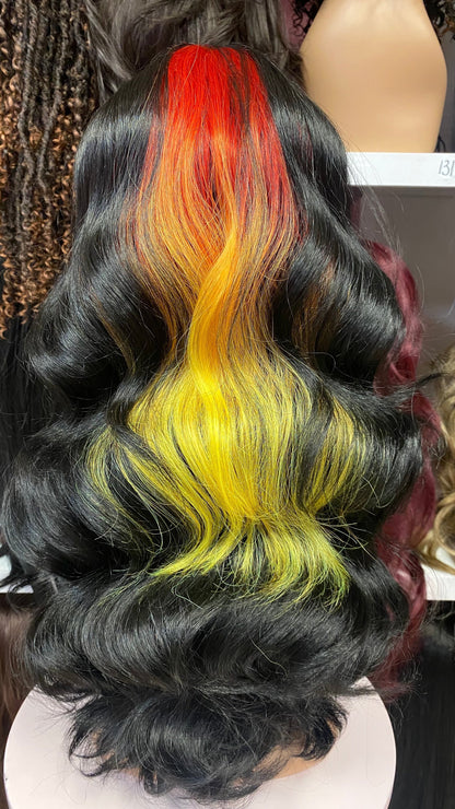 #150 Jasmine - Middle Part Lace Front Wig - Color Th/Rainbow 22in - The Pink Makeup Box